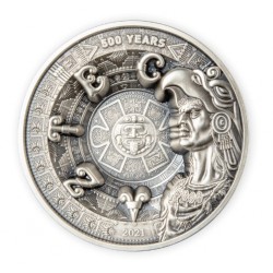 AZTEC EMPIRE MULTILAYER SERIES 25 DOLLARS 1 KG SILVER COIN SAMOA 2021