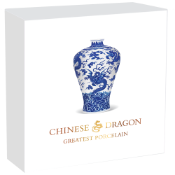 CHINESE DRAGON VASE 2021 GHANA 2 OZ SILVER COIN GREATEST PORCELAIN GOLD PLATED
