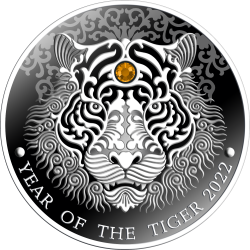YEAR OF THE TIGER 1/2 OZ 2 CEDIS REPUBLIQUE OF GHANA 2021