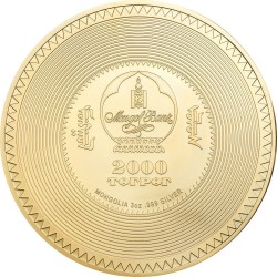 VASUDHARA ARCHEOLOGY AND SYMBOLISM SERIES GOLD PLATED 2000 TOGROG 3 OZ MONGOLIA 2020