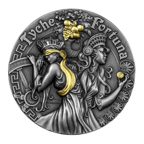 FORTUNA & TYCHE GODDESSES STRONG AND BEAUTIFUL 2 OZ 5$ NIUE 2021