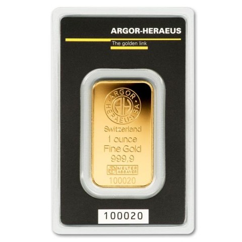 GOLD BAR 1 OZ ARGOR-HERAEUS FINE GOLD .999 31,1