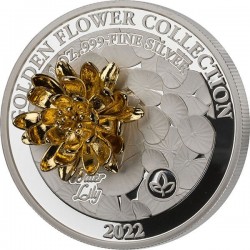 WATER LILY GOLDEN FLOWER COLLECTION 1 OZ 5 DOLLARS SAMOA 2022