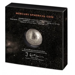 MERCURY 1 OZ 5 DOLLARS BARBADOS 2022 SILVER SPHERICAL COIN
