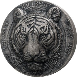 TIGER BIG FIVE MAUQUOY SILVER COIN 1 KG IVORY COAST 2022