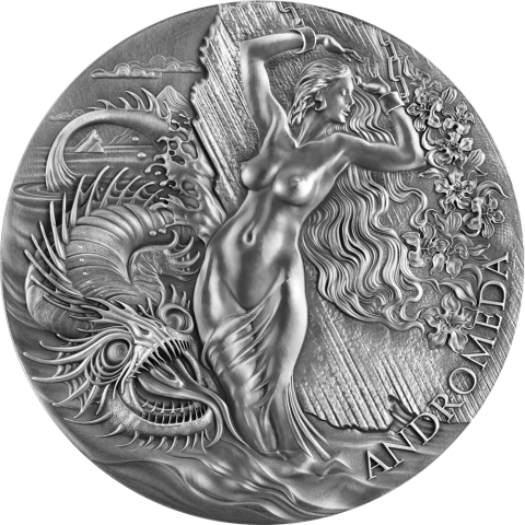 ANDROMEDA AND THE SEA MONSTER - CELESTIAL BEAUTY 2 OZ 2000 FRANCS CAMEROON 2022