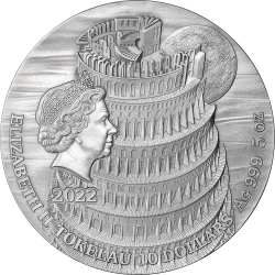 THE TOWER OF BABEL WIEŻA BABEL 5 OZ $ 10 DOLLARS TOKELAU 2022 SILVER COIN