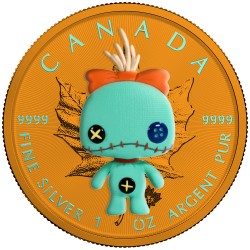 HALLOWEEN BLUE DOLL MAPLE LEAF 1 OZ 5 DOLLARS CANADA 2022