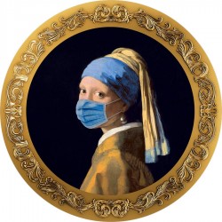 GIRL WITH A PEARL EARRING LOCKDOWN ART 1 OZ 5000 FRANCS REPUBLIC OF CHAD 2023