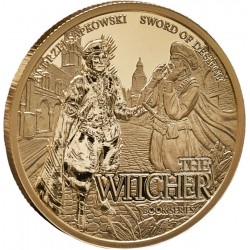 MIECZ PRZEZNACZENIA WIEDŹMIN 1/10 OZ ZŁOTO 15 DOLARÓW NIUE 2022