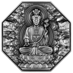 MAHASTHAMAPRAPTA BUDDHISM 5 OZ SILVER COIN 25000 FRANCS CHAD 2023