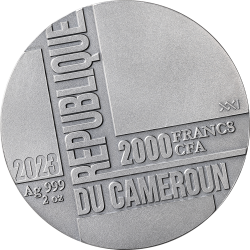 IMPRINT OF WORDS - TIME IS MONEY - 2 OZ 2000 FRANCS CAMEROON 2023