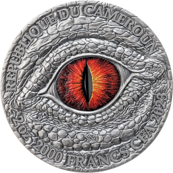 THE DRAGONOLOGY - FLAMING WYVERN 2 OZ 2000 FRANCS CAMEROON 2023