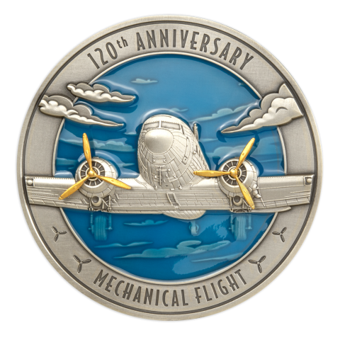 120TH ANNIVERSARY OF THE FIRST MECHANICAL FLIGHT 500 GRAMM SILVER COIN 10 DOLLARS BARBADOS 2023