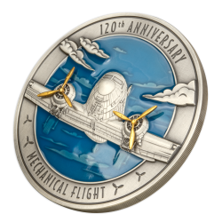 120TH ANNIVERSARY OF THE FIRST MECHANICAL FLIGHT 500 GRAMM SILVER COIN 10 DOLLARS BARBADOS 2023