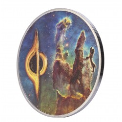 PILLARS OF CREATION & BLACK HOLE SPACE THE FINAL FRONTIER 3 OZ 20 DOLLARS SILVER COIN PALAU 2022