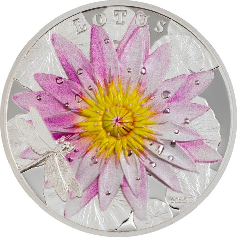 THE LOTUS - FLOWERS 2 OZ 10 DOLLARS SILVER COIN PALAU 2022