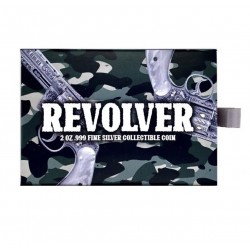 REVOLVER GUN SHAPED 2 OZ SILVER COIN 10000 FRANCS CHAD 2023