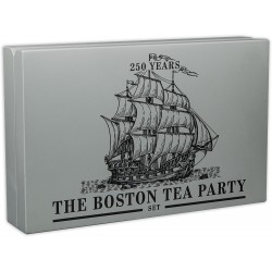 BOSTON TEA PARTY 250th ANNIVERSARY SET 4 x1 Oz SILVER COINS 5$ BARBADOS 2023