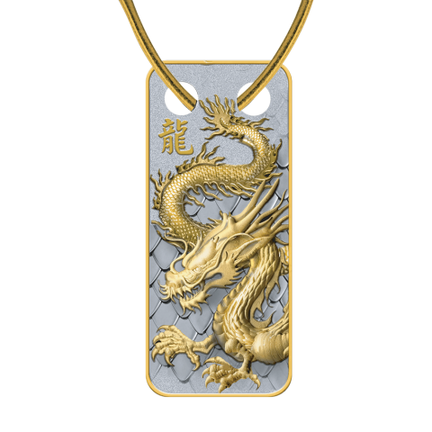 YEAR OF THE DRAGON PENDANT 10 G SILVER 500 FRANCS CAMEROON 2024