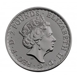 CHARLIE CHAPLIN UNITED KINGDOM BRITANNIA RUTHENIUM PLATING COLORIZED SILVER COIN 1 OZ 2 POUNDS 2019