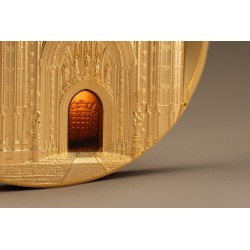 PALACE OF WESTMINSTER TIFFANY ART METROPOLIS 5 OZ GOLD COIN 500 DOLLARS PALAU 2023