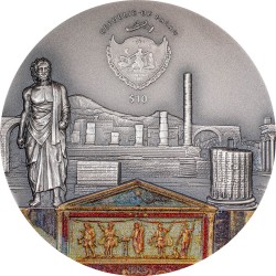 POMPEII VOLCANO ERUPITION - FURY OF NATURE 2 OZ 10 DOLLARS SILVER COIN PALAU 2023