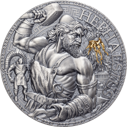 HEPHAESTUS THE GREEK MYTHOLOGY 3 OZ SILVER COIN 3000 FRANCS CAMEROON 2023