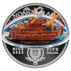 NOAH'S ARK 3D 2 OZ 5 DOLLARS SILVER COIN NIUE 2023