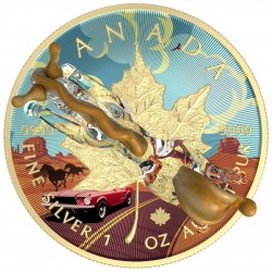MUSTANG HORSE - MURANO GLASS SERIES - MAPLE LEAF 1 OZ 5 DOLLARS CANADA 2022