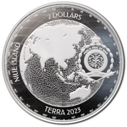 FROZEN EARTH ICE AGE 1 OZ 2 DOLLARS SILVER COIN NIUE 2023