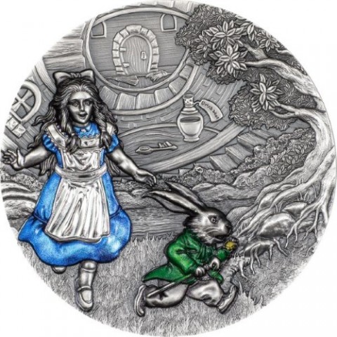 ALICE IN WONDERLAND FAIRY TALES & FABLES 20 DOLLARS 3 OZ SILVER COIN COOK ISLANDS 2023
