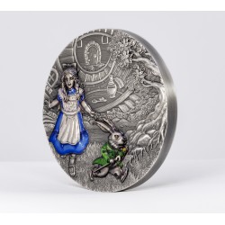 ALICE IN WONDERLAND FAIRY TALES & FABLES 20 DOLLARS 3 OZ SILVER COIN COOK ISLANDS 2023
