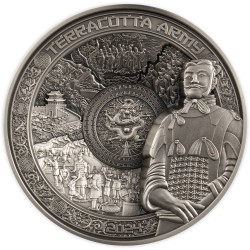 TERRACOTTA ARMY SILVER COIN MULTIPLE LAYER GIANT 1 KG 25 DOLLARS SAMOA 2024