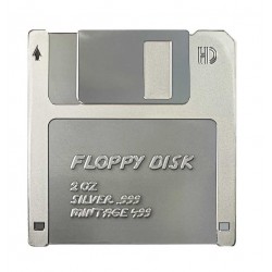 FLOPPY DISC TechStalgic 2 OZ 2 DOLLARS SILVER COIN NIUE 2024