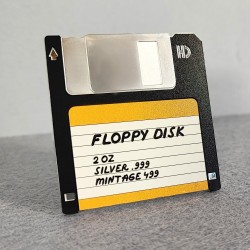 FLOPPY DISC TechStalgic COLOR 2 OZ 2 DOLLARS SILVER COIN NIUE 2024