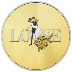 WEDDING COIN LOVE 17,5 GRAMM 500 FRANCS CFS SILVER COIN CAMEROON 2024
