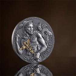 HERMES MITOLOGIA GRECKA 3 OZ SREBRNA MONETA 3000 FRANCS KAMERUN 2024