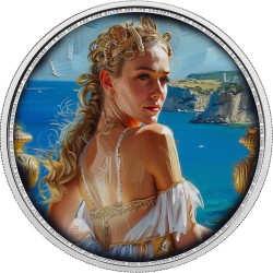 HELEN OF TROY - ELEGANCE IN ART - 1 OZ 2 POUNDS SILVER COIN BRITANNIA CHARLES III 2023