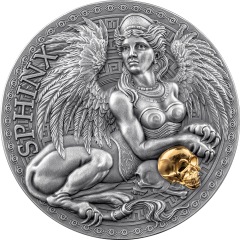 SPHINX THE GREEK MYTHOLOGY 1 OZ SILVER COIN 1000 FRANCS CAMEROON 2024