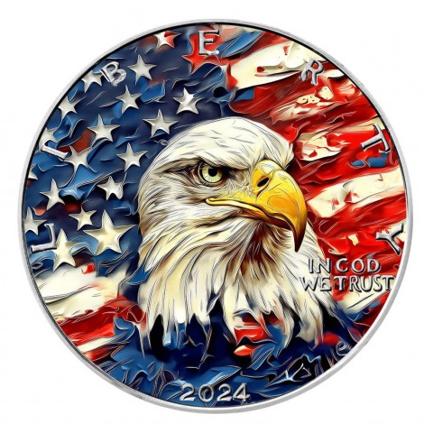 BALD EAGLE - AMERICART - 1 OZ 1 DOLLAR SILVER COIN USA 2024