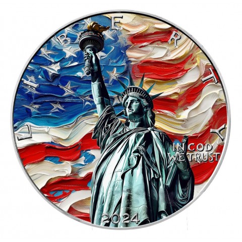 LIBERTY STATUE - AMERICART - 1 OZ 1 DOLLAR SILVER COIN USA 2024