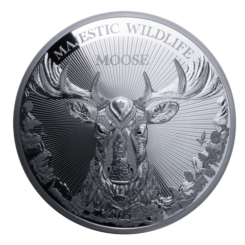 ŁOŚ MOOSE MAJESTIC WILDLIFE 1KG SILVER COIN 25 DOLLARS SAMOA 2025