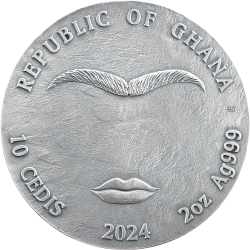 FRIDA 2 OZ 10 CEDIS SILVER COIN REPUBLIC OF GHANA 2024