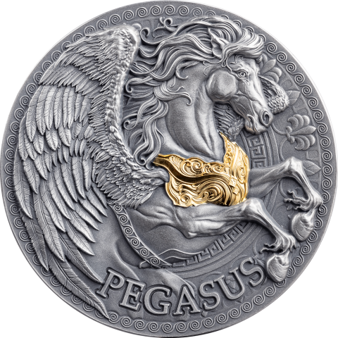 PEGASUS GRECKA MITOLOGIA 1 OZ SILVER COIN 1000 FRANCS CAMEROON 2024