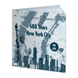 400 YEARS NEW YORK CITY 4 OZ 5 DOLLARS SILVER PUZZLE COIN BARBADOS 2024