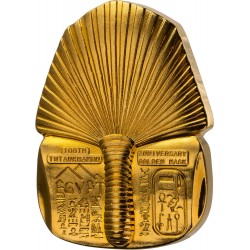 100 ROCZNICA MASKI TUTANKHAMUNA 30 gram MIEDŹ 24 KARAT PALTEROWANA ZŁOTEM