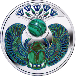 MALACHITE SCARAB 17,5 GRAMM 1 DOLLAR SILVER COIN NIUE 2024