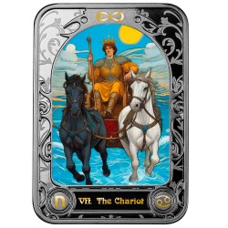 THE CHARIOT TAROT 1 OZ 1000 FRANCS SILVER COIN CAMEROON 2024