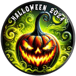 HALLOWEEN 1 OZ 1 DOLLAR AMERICAN EAGLE SILVER COIN 2024